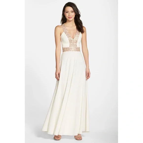 open lace back dress Kahlani Gown – Dress the Population